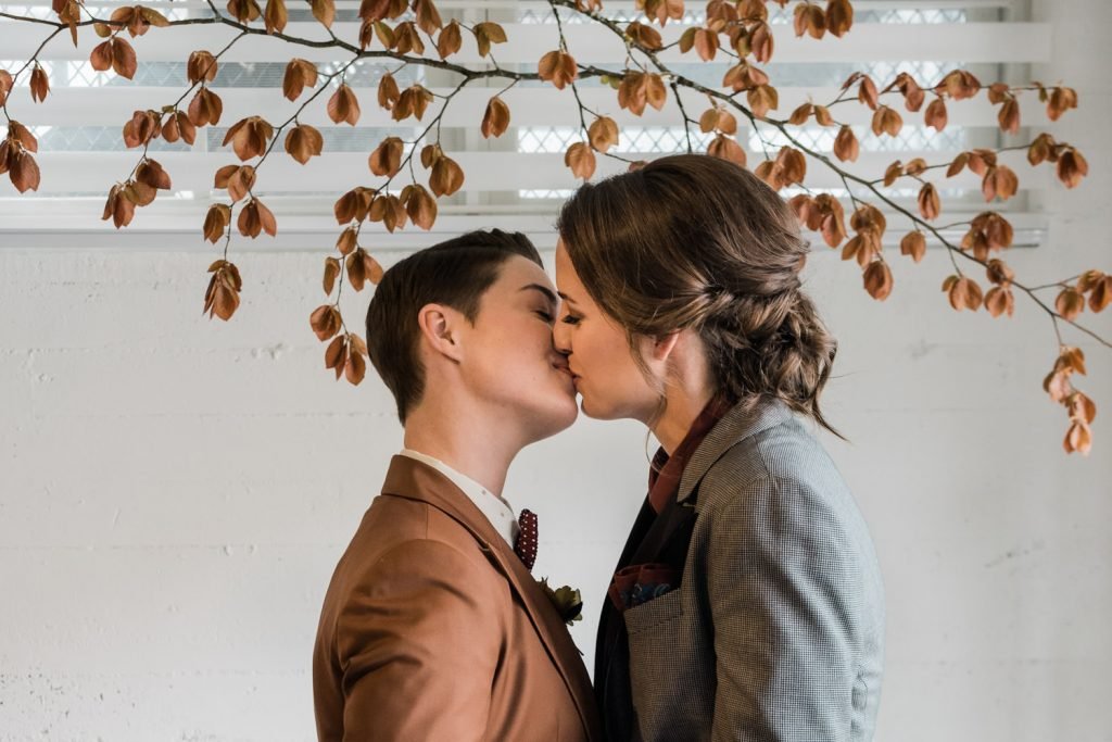 Lesbian couple gets married at LGBTQ+ wedding shoot