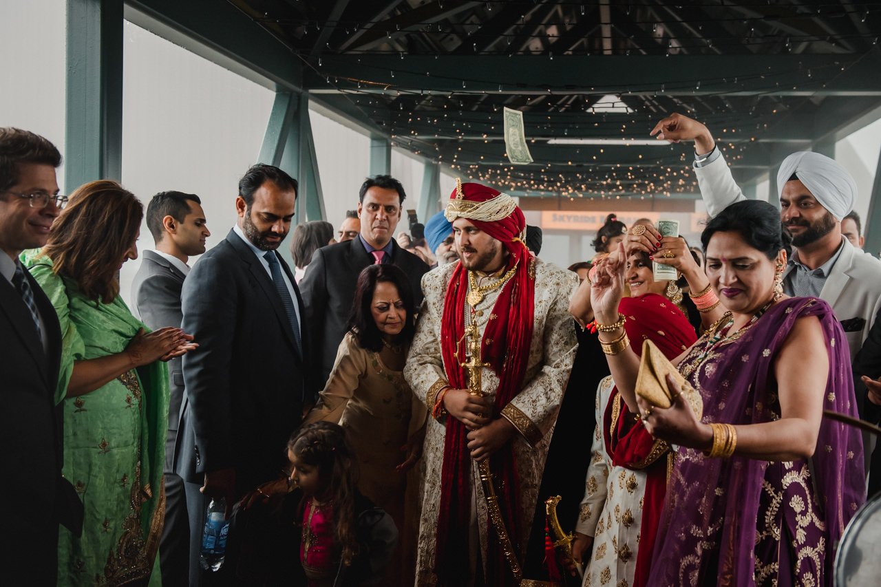 Indian Groom arrives to Grouse Mountain Wedding.